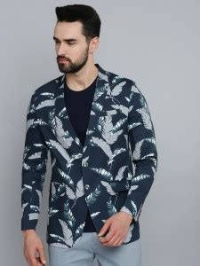 Showoff Printed Mandarin Party Men Blazer - Buy Showoff Printed ...