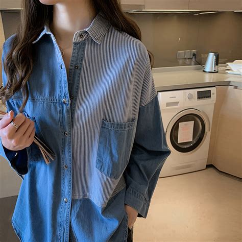 Blue Oversized Denim Shirt – Outzidr