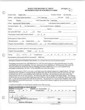 Fillable Online Hughes Farm Inventory Number - Maryland State Archives ...