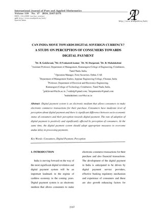 Consumer perception towards digital payments - Research Discussion ...
