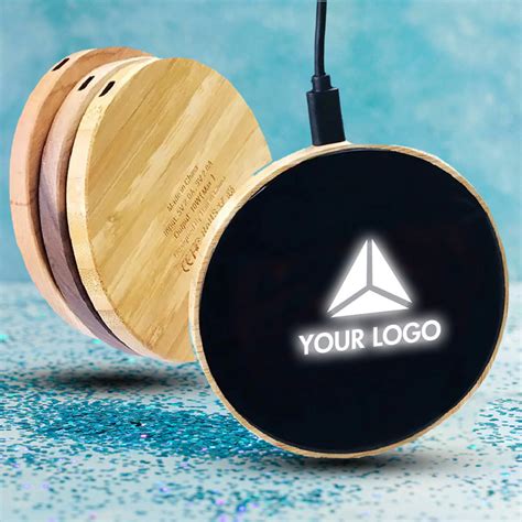 Customised Wooden Wireless Charger With Glow Logo: Shop Personalised ...