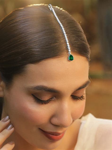 Rubans Gold-Plated American Diamond Studded Maang Tikka Head Jewellery