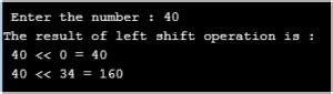Image result for Left Shift Operator Example