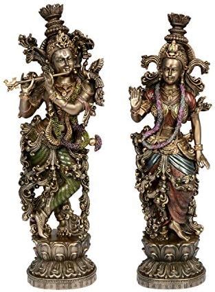 Buy Dattatreya Polyresin Cold cast Radha Krishna Statue Idol, Standard ...