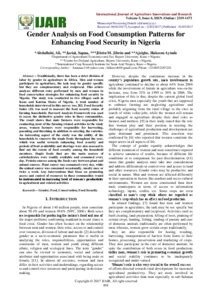 Gender Analysis on Food Consumption Patterns for Enhancing Food ...