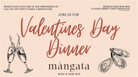 Mångata Wine & Raw Bar - Valentines Day Dinner, 1702 1st Ave N 58102 ...