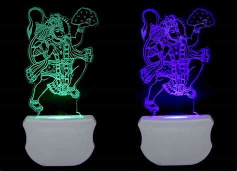 A.N. GLASS INTERNATIONAL The Lord Hanuman 3D illusion Led Night Lamp ...
