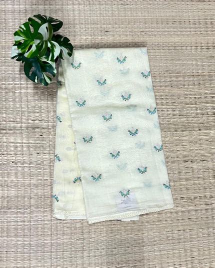 Mul Chanderi saree with Thread Work Butties and lace Border Border - L ...