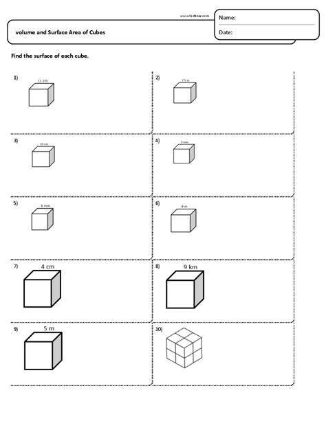 Image result for Cube Volume Worksheet