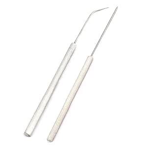 2 DISSECTING DISSECTION TEASING NEEDLE STRAIGHT + BENT CURVED WITH ...
