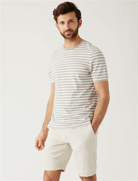 Buy Pure Cotton Striped T-Shirt at Marks & Spencer