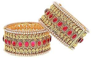 Buy Shining Diva Gold Plated Fancy Traditional Jewellery Kada Bangles ...