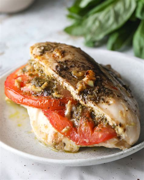 Mozzarella Stuffed Chicken Breast with Pesto - All Nutritious