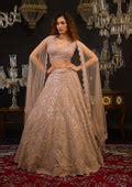 Buy Baby Pink Mirrorwork Net Readymade Lehenga - Koskii