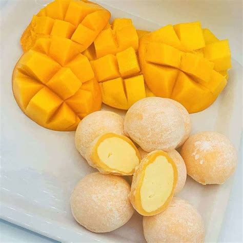 Mango Mochi Recipe with Fruit, Cream, and Ice Cream Filling