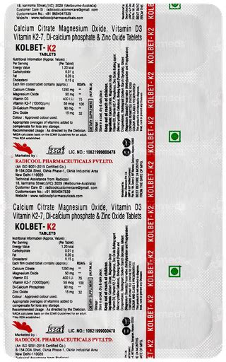 Kolbet K2 Tablet 10 - Uses, Side Effects, Dosage, Price | Truemeds