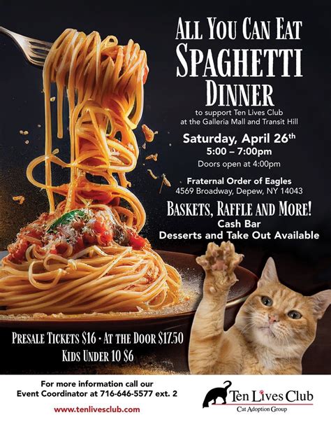 2025 All-You-Can-Eat Spaghetti Dinner to Benefit TLC at the Galleria ...