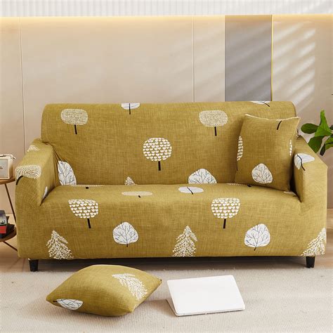 Printed Sofa Cover - Mustard Flower – House of quirk