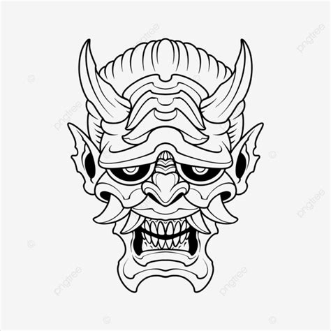 Red Oni Mask, Oni Mask, Oni Mask Illustration, Mask PNG and Vector with ...