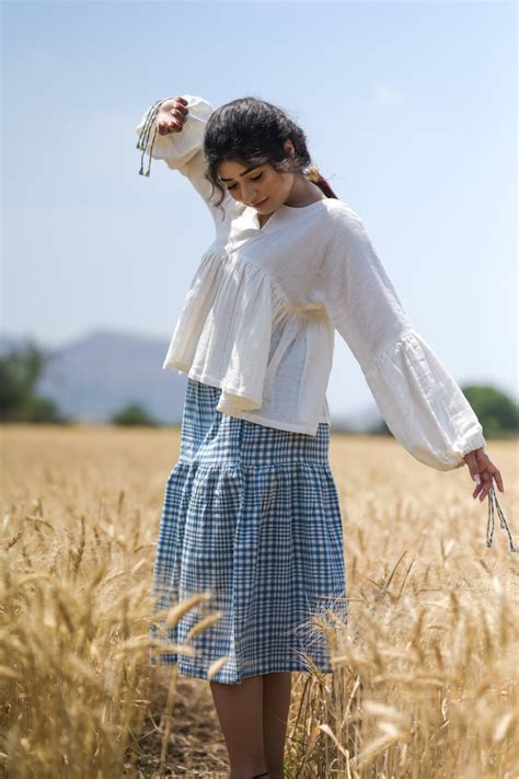 Aurora - Organic Cotton White Top With Puffed Sleeves – APANAKAH