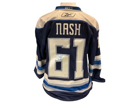 Lot - NHL Autographed by Nash #61, Columbus Blue Jackets Jersey