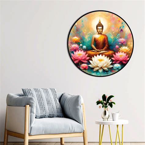 Colorful Buddha Round Art Painting – Vibecrafts