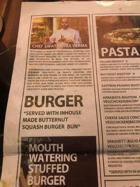 Menu at Peepai Kitchen & Brewery, Bengaluru