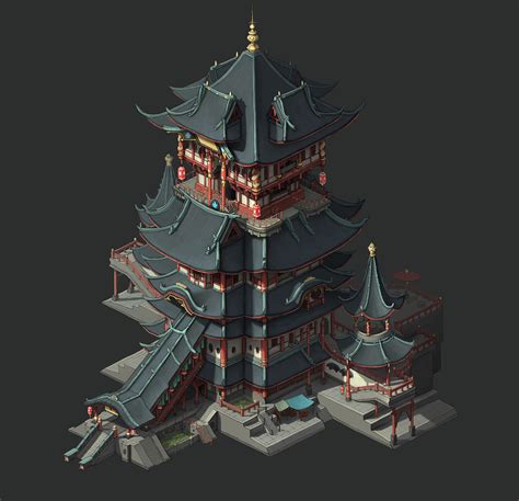 中国风建筑|插画|游戏原画|默然雨泽 - 原创作品 - 站酷 (ZCOOL)