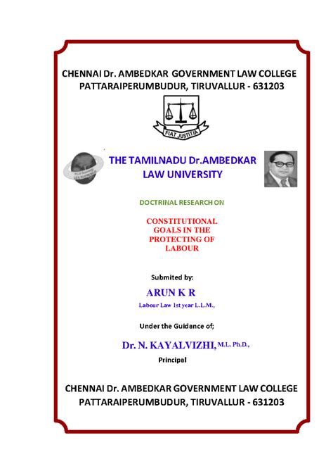 Labour Law LLM 1st Year: Doctrinal Research on Constitutional Goals ...
