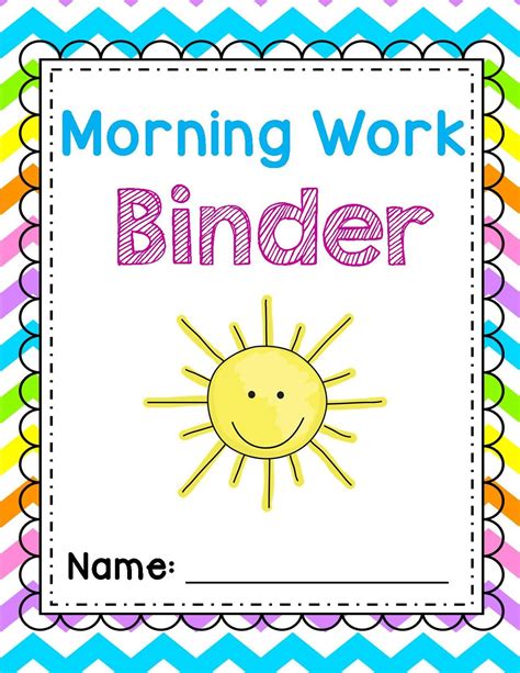 Kindergarten Morning Work Binder