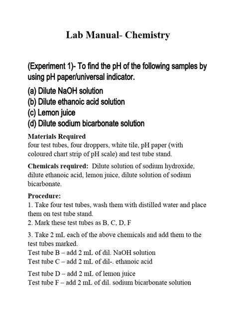Image result for Lab Manual Example