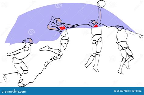 Girl Spiking Flaming Volleyball Vector Cartoon Illustration ...