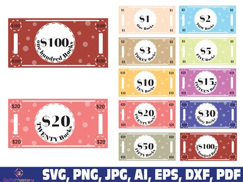 Play Money Games Kids Bucks Printable Graphic by Sofiamastery ...