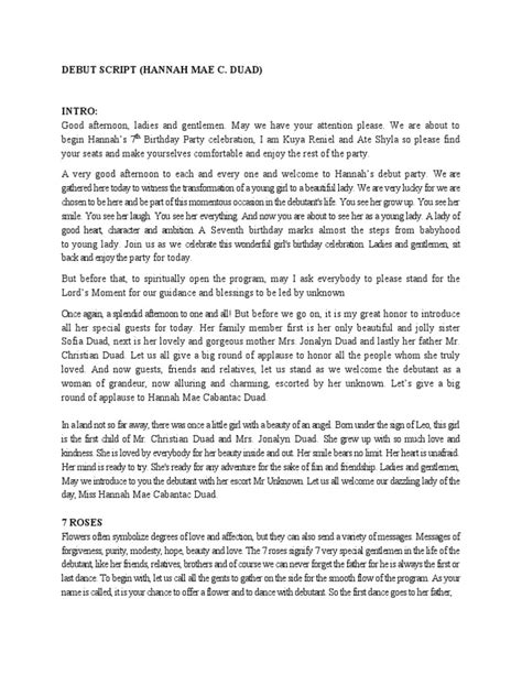 Image result for Example of Debut Program Script