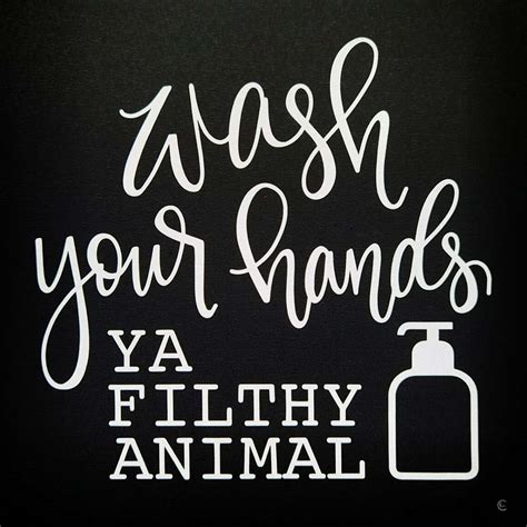 Wash Your Hands Ya Filthy Animal Canvas Wall Art, 12" | At Home