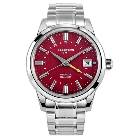 Seestern S446 GMT Watch Red Dial (Seiko NH34 GMT movement) – DREAM WATCHES