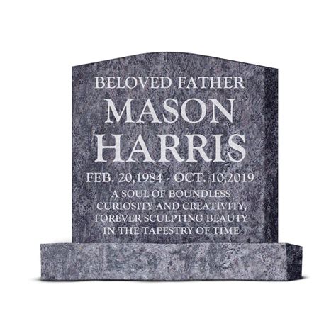 24″ x 6″ x 24″ Upright Headstone with 36" Base