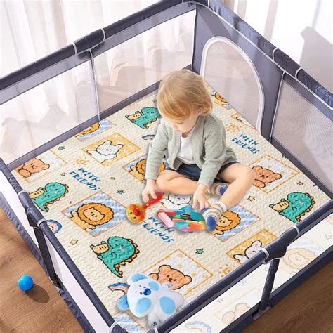 Amazon.com : Baby Playpen Mat 50" X 50" Baby Play Mat,[PLAYPEN NOT ...