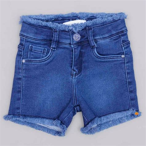 Buy Navy Blue Denim Girls Shorts – Mumkins