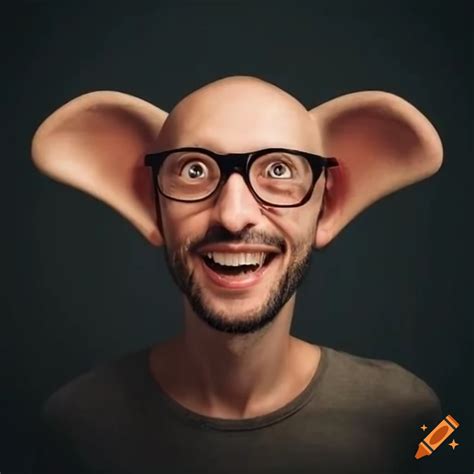 Funny guy with big ears and glasses on Craiyon