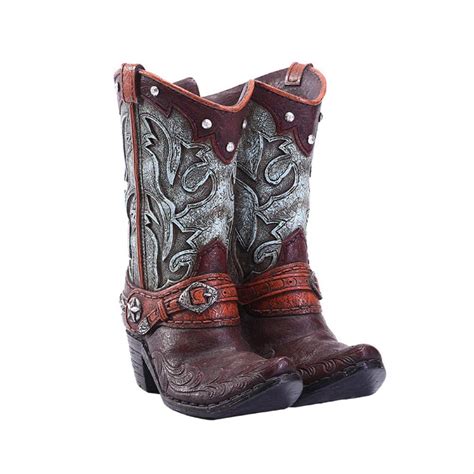 ZGPTX Figurines Decor Resin Crafts Boots Flower Arrangement Vintage ...
