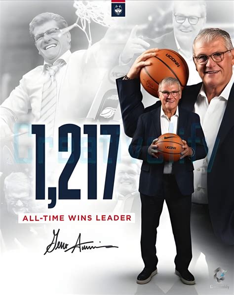 Geno Auriemma 1217 All Time Wins Leaders Png - CreativeLify