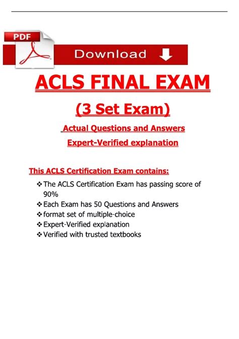 AHA ACLS Post Test (3 Set Exams) (2025 / 2026) Questions and Verified ...