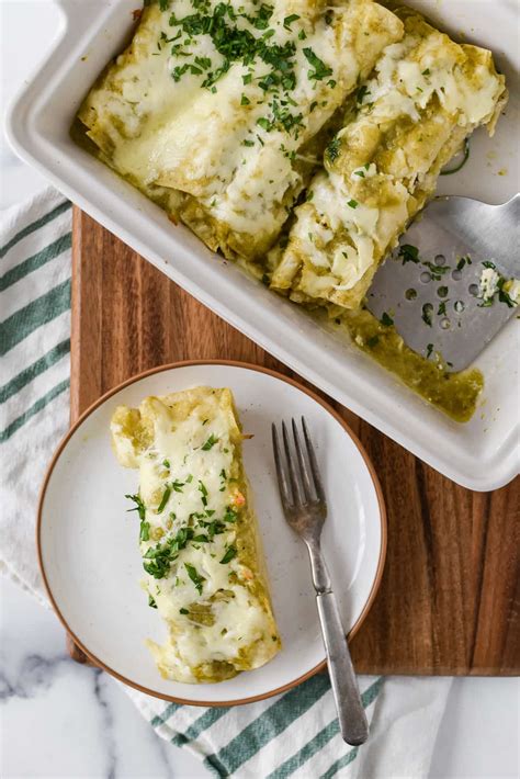 Green Chili Chicken Enchiladas - The Gingered Whisk