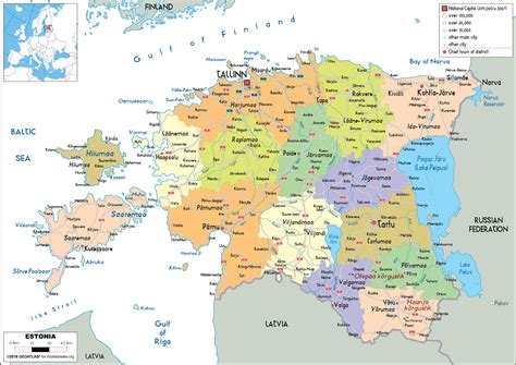 Estonia Map (Political) - Worldometer