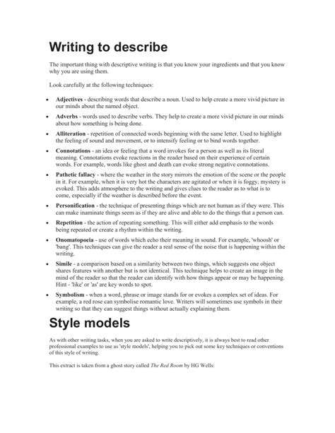 Descriptive Writing Techniques 的图像结果