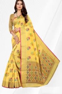 Buy RIVANA Woven Banarasi Silk Blend, Cotton Silk Multicolor Sarees ...