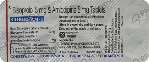 Corbis Am 5mg Strip Of 10 Tablets: Uses, Side Effects, Price & Dosage ...
