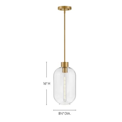 Lark Greer Lacquered Brass Transitional Clear Glass Cylinder LED Mini ...