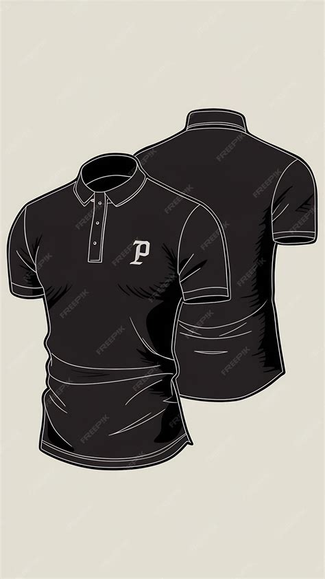 Premium Photo | Mens black polo shirt template front and back